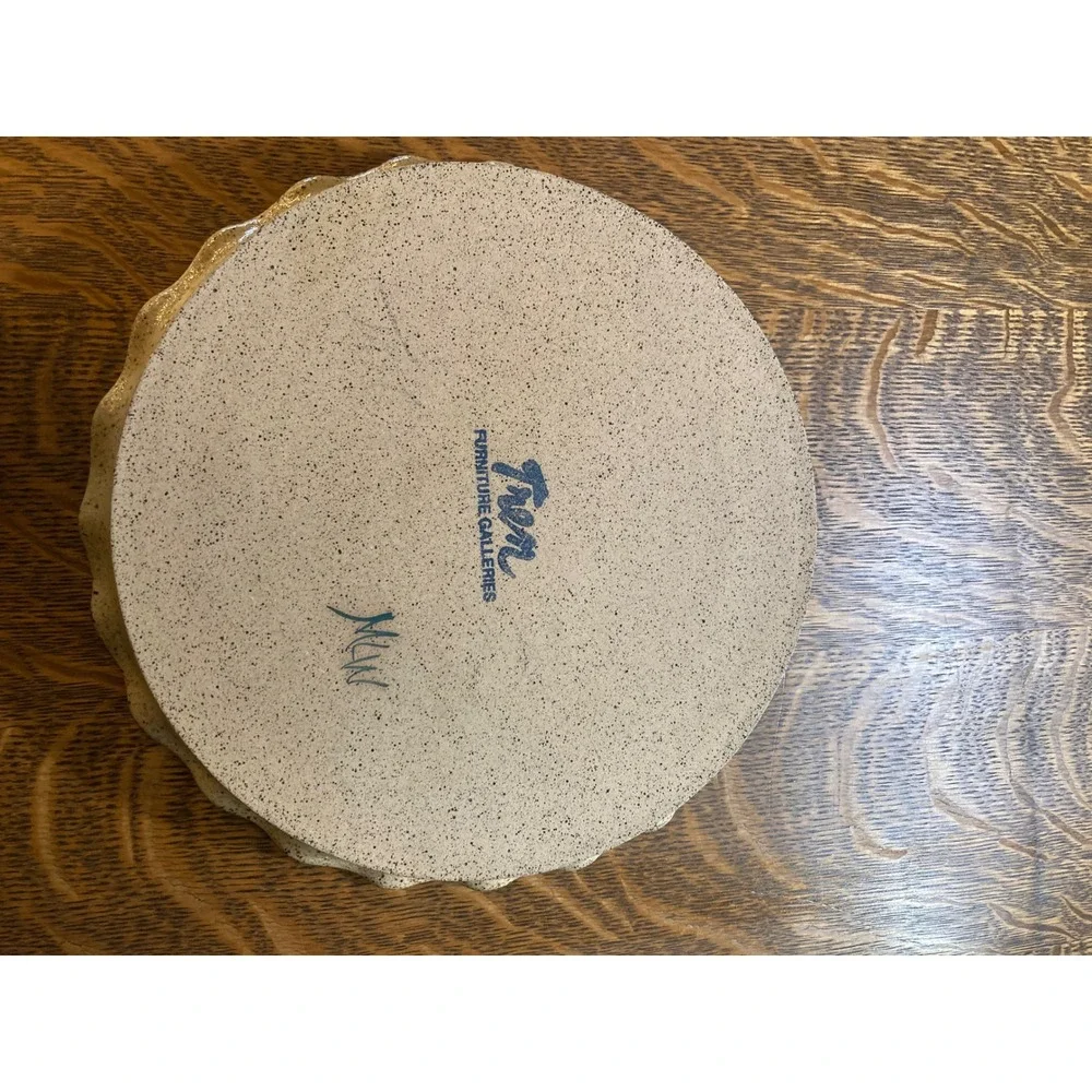 Trew Furniture Galleries Studio Pottery Scalloped Heart Pie Dish Stoneware 9.75